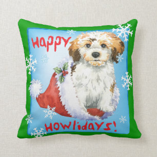 Happy Howliday Havanese Throw Pillow
