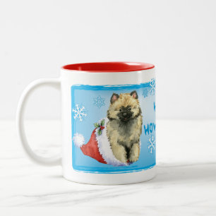 Happy Howliday Keeshond Two-Tone Coffee Mug