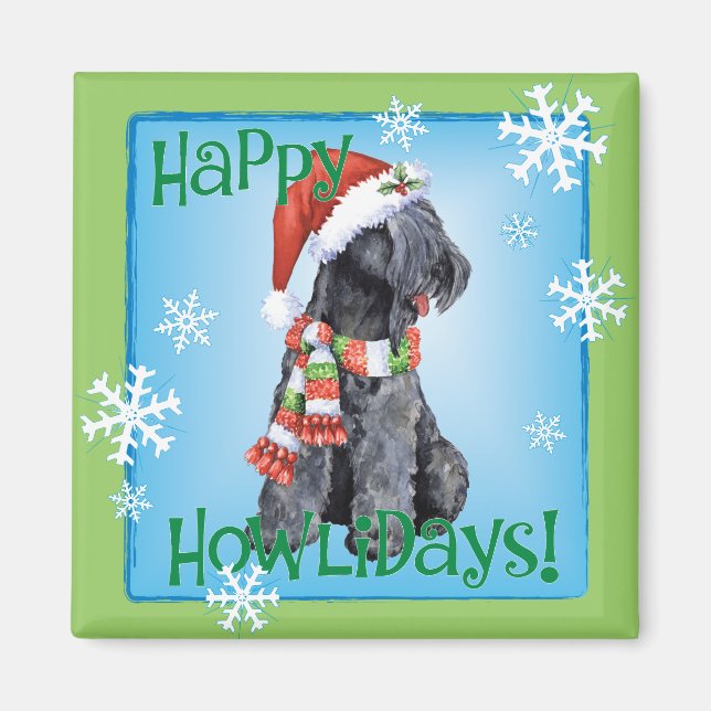 Happy Howliday Kerry Blue Terrier Magnet (Front)