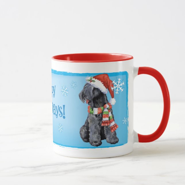 Happy Howliday Kerry Blue Terrier Mug (Right)