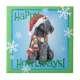 Happy Howliday Kerry Blue Terrier Tile