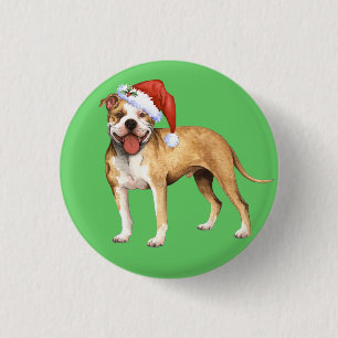 Happy Howliday Pit Bull Terrier 1 Inch Round Button
