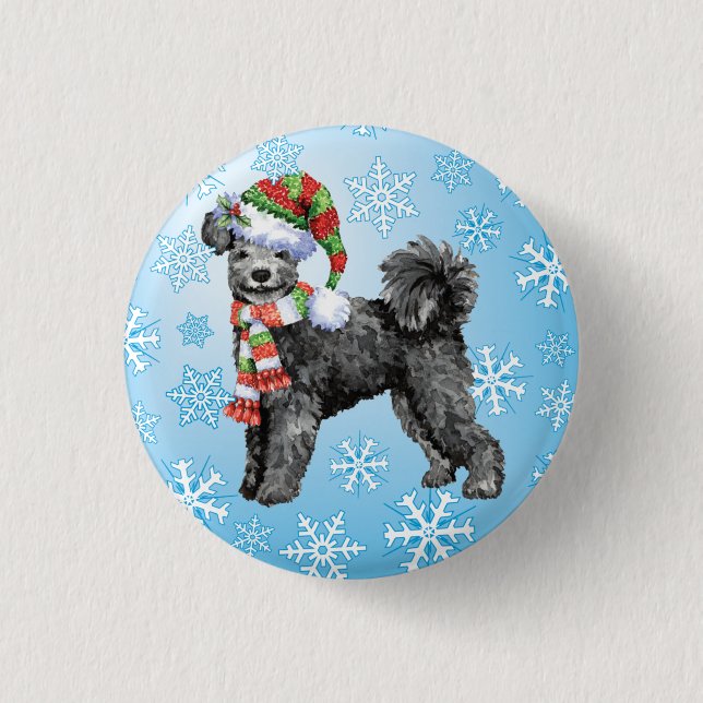 Happy Howliday Pumi 1 Inch Round Button (Front)