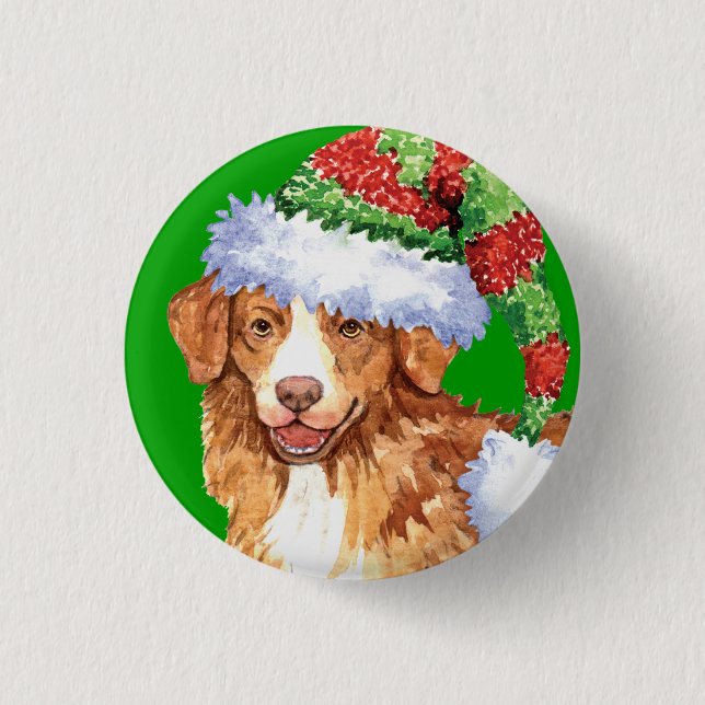 Happy Howliday Toller 1 Inch Round Button (Front)