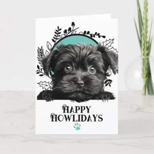 Happy Howlidays Affenpinscher Dog Christmas Holiday Card