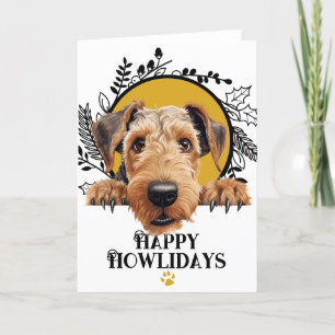 Happy Howlidays Airedale Terrier Dog Christmas Holiday Card