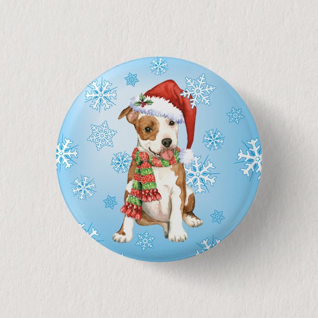Happy Howlidays Am Staff 1 Inch Round Button (Front)
