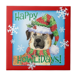 Happy Howlidays Anatolian Shepherd Ceramic Tile
