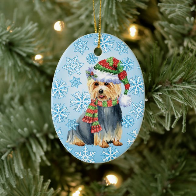 Happy Howlidays Australian Terrier Ceramic Ornament (Tree)