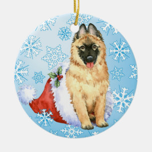Happy Howlidays Belgian Tervuren Ceramic Ornament