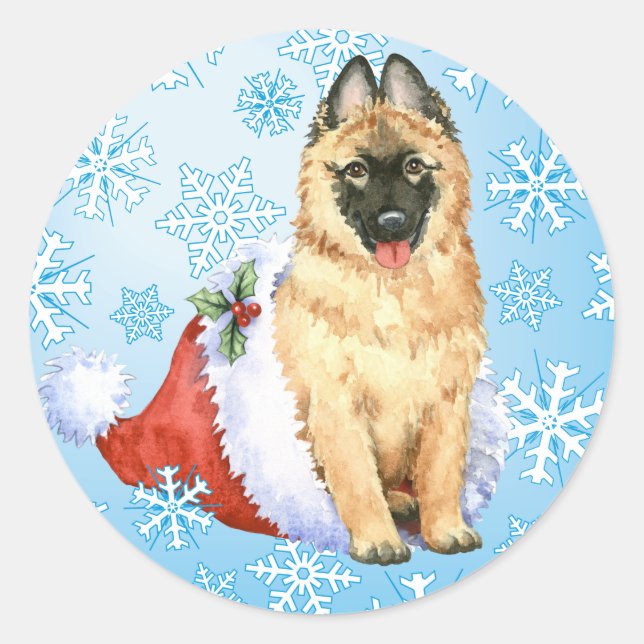 Happy Howlidays Belgian Tervuren Classic Round Sticker (Front)