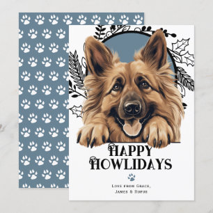 Happy Howlidays Belgian Tervuren Dog Christmas Holiday Card