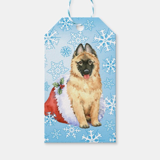 Happy Howlidays Belgian Tervuren Gift Tags (Front)