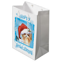 Happy Howlidays Biewer Terrier Medium Cadeau sac