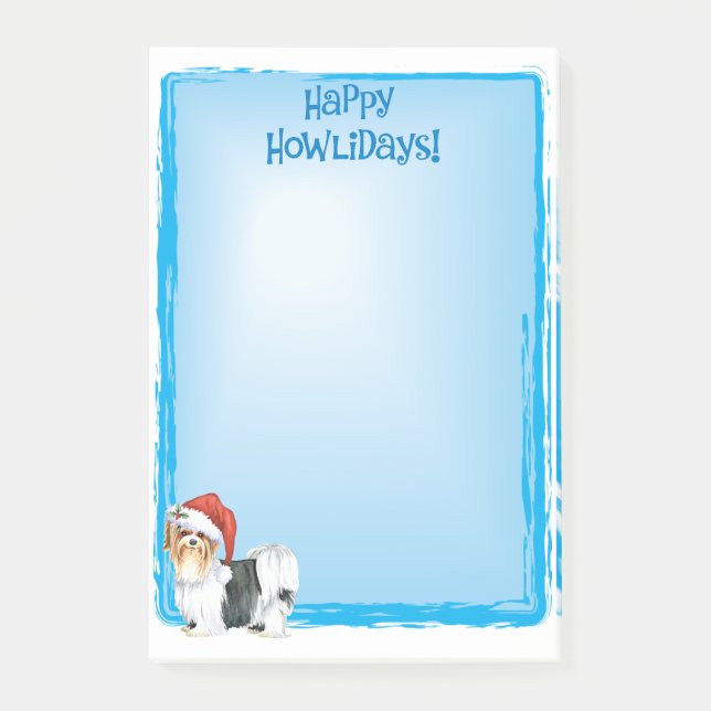 Happy Howlidays Biewer Terrier Post-it Notes (Front)