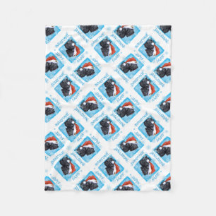 Happy Howlidays Black Russian Terrier Fleece Blanket