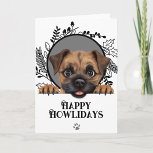 Happy Howlidays Border Terrier Dog Christmas Holiday Card