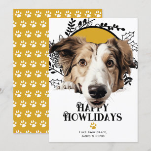 Happy Howlidays Borzoi Dog Christmas Holiday Card