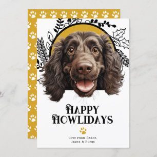 Happy Howlidays Boykin Spaniel Dog Christmas  Holiday Card