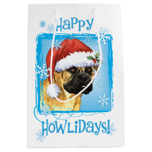 Happy Howlidays Bullmastiff Medium Gift Bag