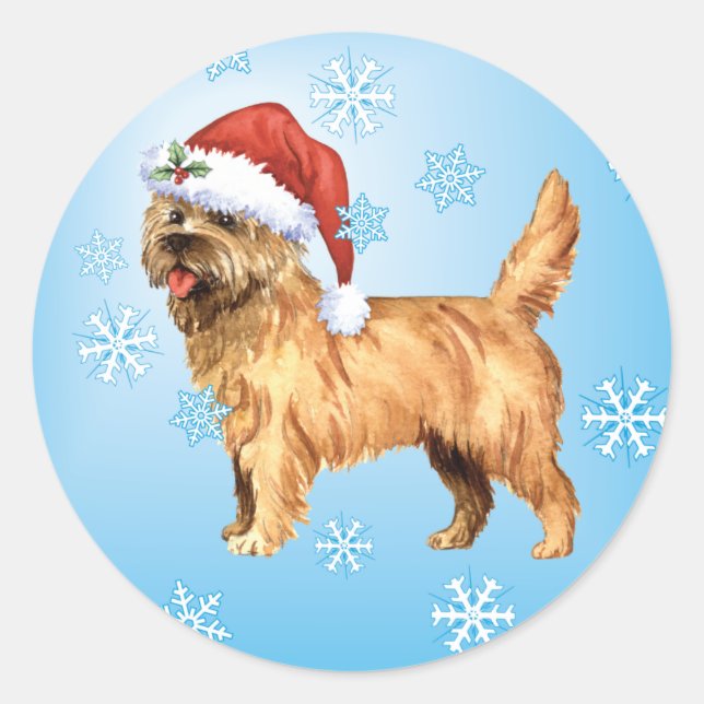 Happy Howlidays Cairn Terrier Classic Round Sticker (Front)