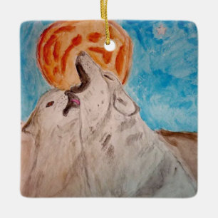 happy howlidays ceramic ornament