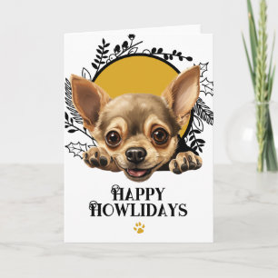 Happy Howlidays Chihuahua Dog Christmas Holiday Card