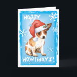 Happy Howlidays Chihuahua Holiday Card<br><div class="desc">Send Christmas greetings with this card of a cute little Chihuahua puppy wearing a Santa hat amid snowflakes and the words, Happy Howlidays! Great for Chihuahua-loving family and friends. Have a Happy Howliday!</div>