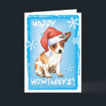 Happy Howlidays Chihuahua Holiday Card<br><div class="desc">Send Christmas greetings with this card of a cute little Chihuahua puppy wearing a Santa hat amid snowflakes and the words,  Happy Howlidays! Great for Chihuahua-loving family and friends. Have a Happy Howliday!</div>