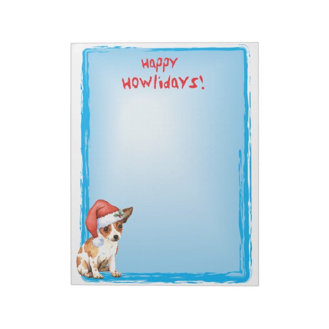 Happy Howlidays Chihuahua Notepad (Rotated)