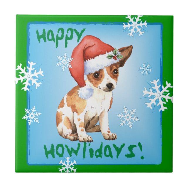Happy Howlidays Chihuahua Tile (Front)
