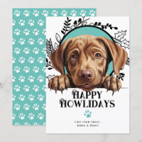 Happy Howlidays Chocolate Labrador Dog Christmas