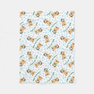 Happy Howlidays Chow Fleece Blanket