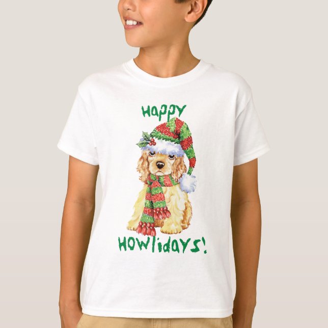 Happy Howlidays Cocker Spaniel T-Shirt (Front)