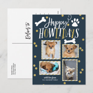 Happy Howlidays Collage Christmas Photo Holiday Postcard