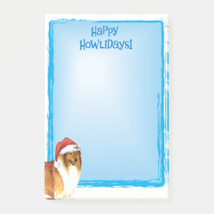 Happy Howlidays Collie Post-it Notes