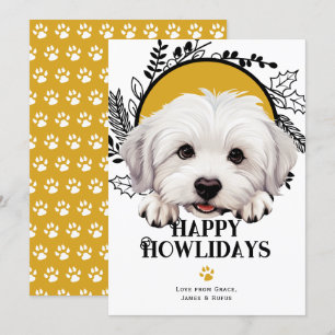 Happy Howlidays Coton De Tulear Dog Christmas Holiday Card