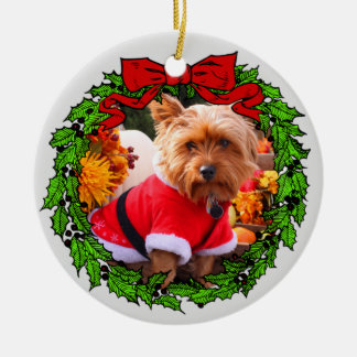 Happy Howlidays Custom Pet Photo Ceramic Ornament