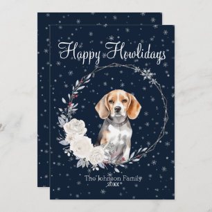 Happy Howlidays Cute Beagle Dog Holiday Card