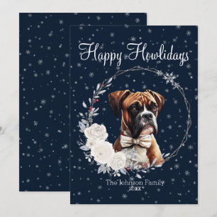Happy Howlidays Cute Boxer Dog Holiday Card