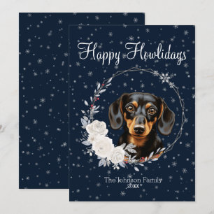 Happy Howlidays Cute Dachshund Dog Holiday Card