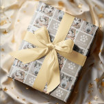 Happy Howlidays Cute Photo Grid Dog Christmas Wrapping Paper<br><div class="desc">The perfect gift wrap for dog lovers this christmas! HAPPY HOWLIDAYS - Design features 3 of your favourite pictures of your pet,  a square block that can be changed to any colour a cute white pawprint with a heart centre and your name/s.</div>