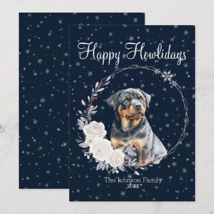 Happy Howlidays Cute Rottweiler Dog Holiday Card