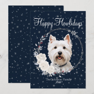 Happy Howlidays Cute Westie Dog Holiday Card