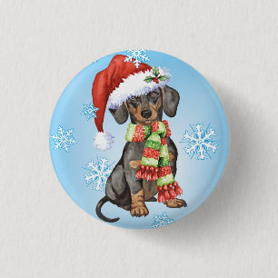 Happy Howlidays Dachshund 1 Inch Round Button