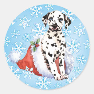 Happy Howlidays Dalmatian Classic Round Sticker