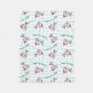 Happy Howlidays Dalmatian Fleece Blanket