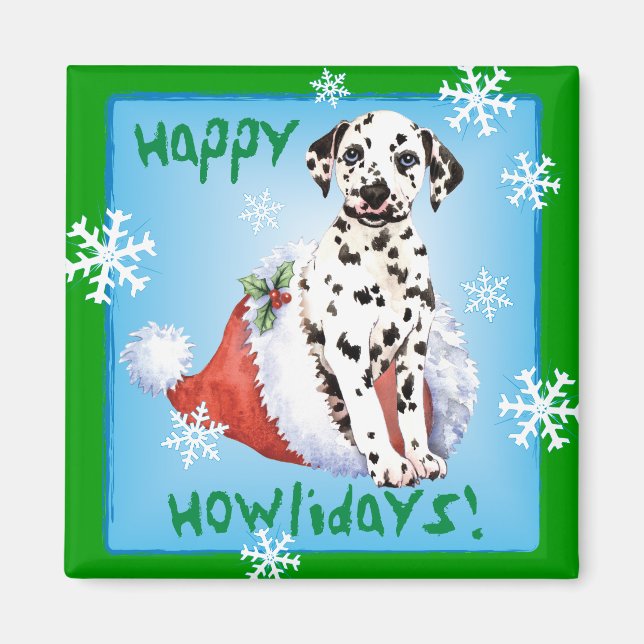 Happy Howlidays Dalmatian Magnet (Front)