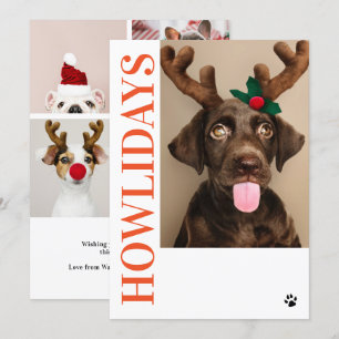 Happy Howlidays Dog Christmas 5 Photo Card
