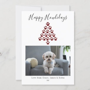 Happy Howlidays Dog Christmas Holiday Photo -Red Card
